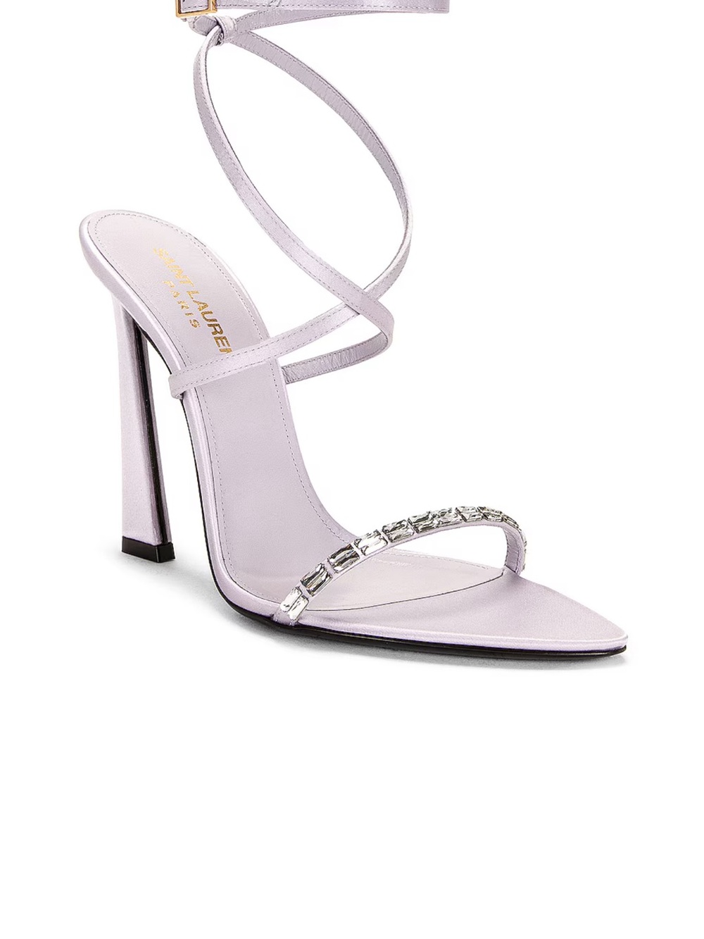 Saint Laurent Blush Pink Crystal-Strap High Heel Sandals - Picture 6 of 6